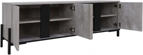 Тумба ТВ Ивару НЕКСТ - 1 Цемент светлый, Черный