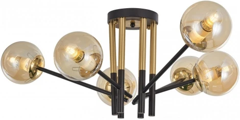 Потолочная люстра на штанге Arte Milano Neapolis-73708 273708/6 BK/GD (220V, шар, молекулы)