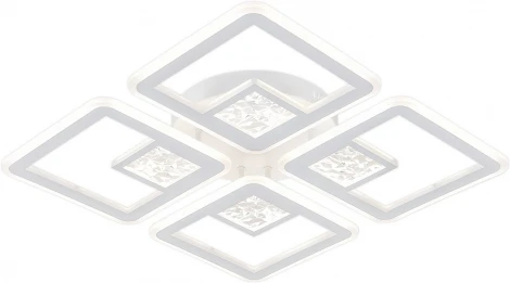 Потолочная люстра светодиодная с таймером Escada Hydria 10277/4LED 120Вт, с ПДУ, металл/акрил/стекло, белый/прозрачный (220V)