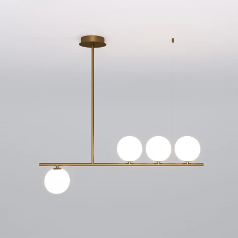 Потолочная люстра на штанге Fredo 70146/4 латунь Eurosvet (220V, на тросе, шарики)
