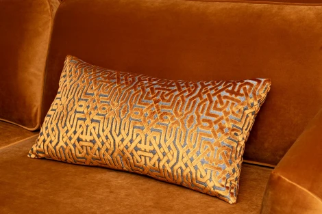 Диван Trevi 230М(К) трехм раскл с кантом оранж Pad31+Lattice ORANG 232*103*88см Garda Decor