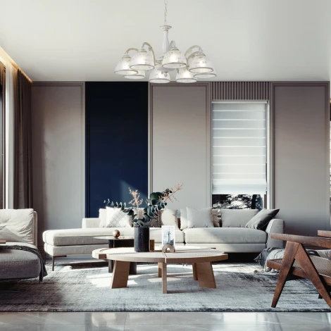 Подвесная люстра Arte Milano AM349737 349737/8 WT+G (220V, на цепи)