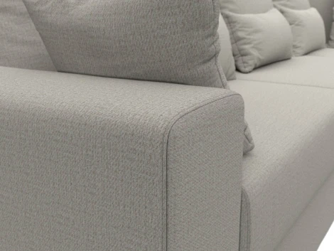 Диван угловой Майами Long правый угол (Бежевый/Рогожка) Лига Диванов арт.122905