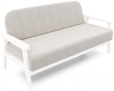 Диван Arsko прямой Флори М белая эмаль рогожка серая