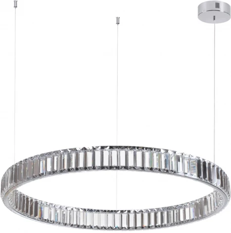 Подвесной светильник Odeon Light L-vision 4930/45L хром/прозрачный металл/хрусталь LED 45W VEKIA (220V, на тросе, кольцо)