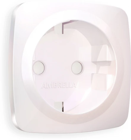 Лицевая панель Ambrella Volt OMEGA (Белый матовый) для электрической розетки с/з QUANT OP1260