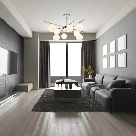 Потолочная люстра на штанге Escada Sphere 642/8P Silver (220V, шарики)