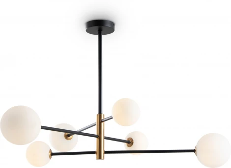 Потолочная люстра ярусная на штанге Freya Sphirity FR5376CL-06B (220V, шарики)