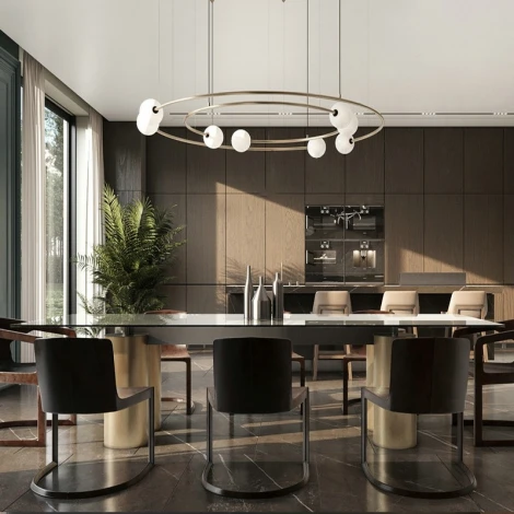 Подвесная люстра Concent ImperiumLoft Concent01 (140617-26) (220V, на тросе, шарики, кольцо, солнечная система)