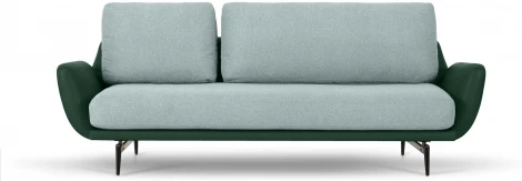 Диван Ispani трехместный ОГОГО (арт.786857), (Экокожа,Ткань/Зеленый,Серый)