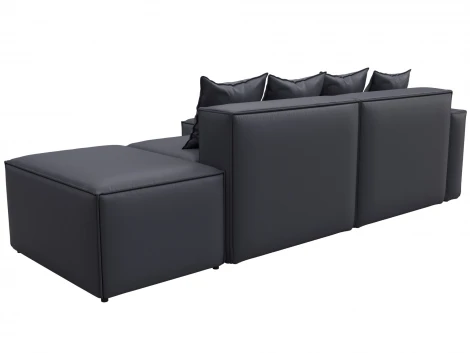 Диван угловой модульный Лига-063 угол левый (ДСП/Пластик/Экокожа/Серый) Лига Диванов 129791L