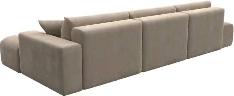 Диван угловой Лига-036 НПБ Модерн Лонг правый угол (Бежевый/Велюр) Лига Диванов арт.121424