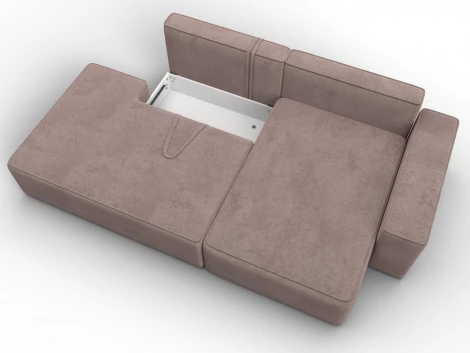 Диван угловой Лига-079 угол правый (ДСП/Пластик/Велюр/Бежевый) Лига Диванов 129821