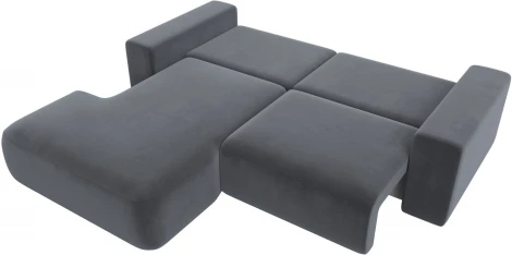 Диван угловой Лига-036 НПБ Классик левый угол (Серый/Велюр) Лига Диванов арт.121378L