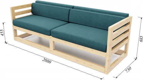 Диван Arsko Магнус Б сосна велюр голубой