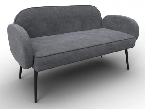 Диван прямой Лига-086 (Фанера/Металл/Велюр/Темно-серый) Лига Диванов 131095