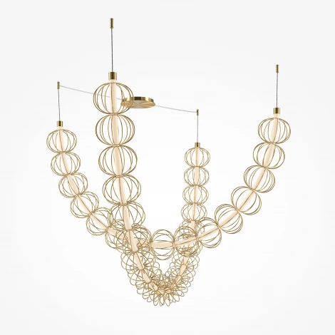Подвесной светильник Maytoni Golden Cage MOD216PL-L55G3K (LED, 220V, на проводе, шарики)