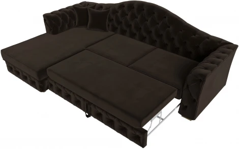 Диван угловой Артис левый угол (Коричневый/Микровельвет) Лига Диванов арт.121597L