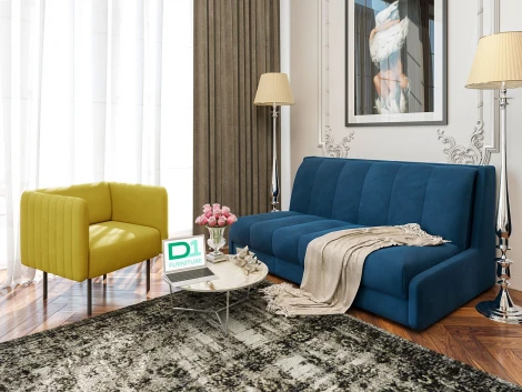 Кровать-диван прямой синий, 160 D1 Венеция AAA41323004 Premier 21