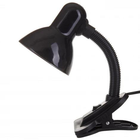 Интерьерная настольная лампа на прищепке Uniel TLI-202 Black. E27 (220V, выключатель)