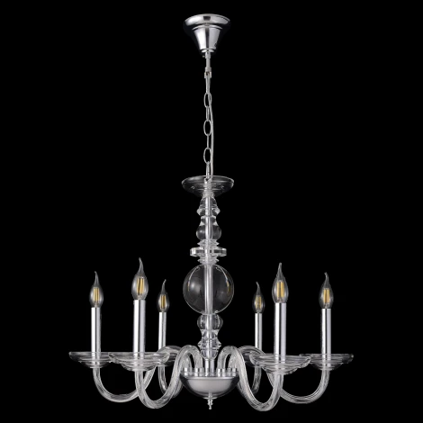Подвесная люстра Crystal Lux ARABESQUE SP6 CHROME (220V, на цепи, подсвечник, свеча)