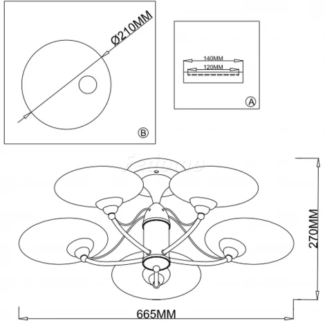 Потолочная люстра J-Light Mody 1289/5C