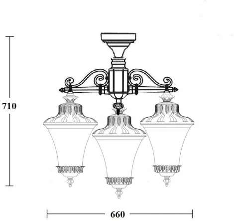 Потолочный светильник уличный Oasis Light ELBA 86470A/3 02 Bl (220V, фонарь, IP44)