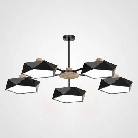 Люстра на штанге Geometric Ch 5 Черная ImperiumLoft Geometric-Ch01 (186749-26) (LED, 220V)