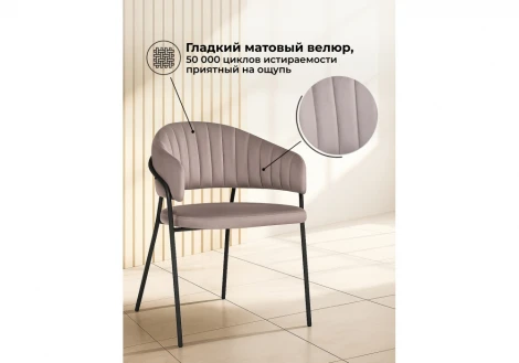 Стул на металлокаркасе Лукас (Металл/Велюр/Черный) Notta 619206