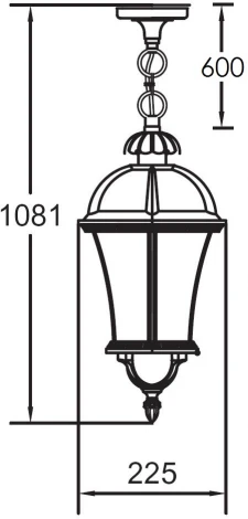 Уличный светильник подвесной Oasis Light ROMA L 95205L W (220V, на цепи, фонарь, IP44)
