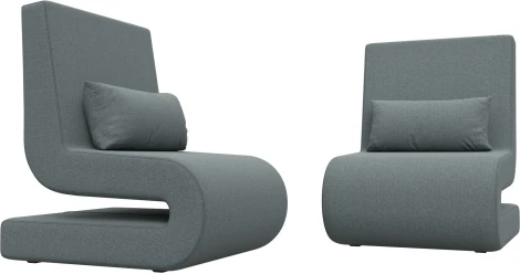 Кресло Волна (2 шт.) (Серый/Рогожка) Лига Диванов арт.125043