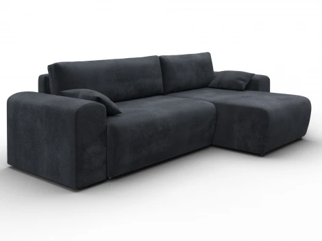 Диван угловой Лига-099 угол универсальный (ДВП,ДСП,ЛДСП,Брус,Фанера/Пластик/Велюр/Темно-серый) Лига Диванов 132587