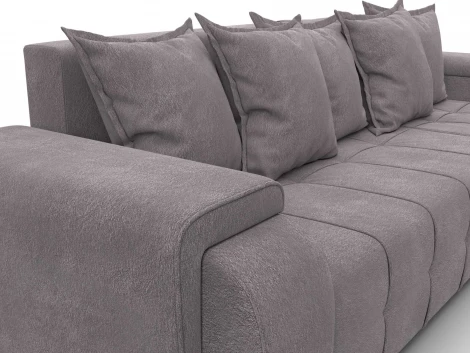 Диван угловой Лига-121 правый угол (ДСП,Брус,Велюр/Бежевый) Лига Диванов 137351