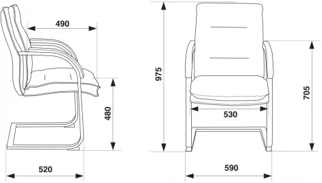 Кресло Бюрократ T-9927SL-LOW-V слоновая кость кожа низк.спин. полозья металл хром