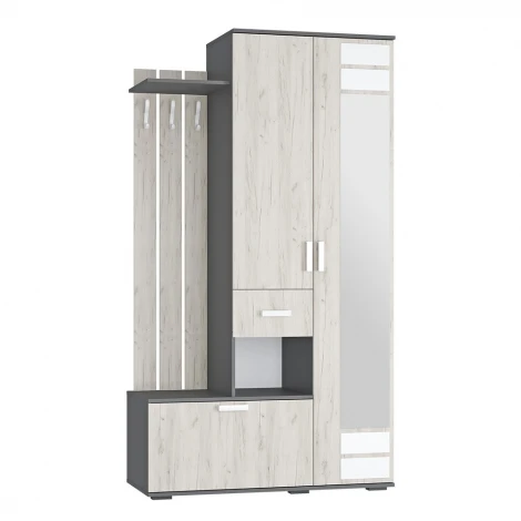 Прихожая БТС Лира ПР-04, Графит, Дуб крафт белый