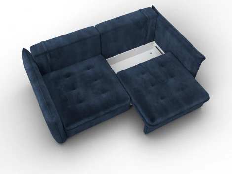 Диван прямой Лига-100 НПБ (ДСП,Фанера/Пластик/Велюр/Синий) Лига Диванов 133655