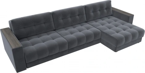 Диван угловой с декором Лига-049 НПБ Лонг Лига Диванов (Велюр) арт.128297