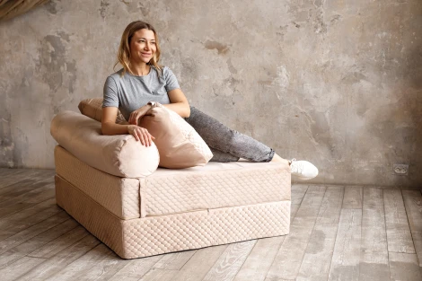 Бескаркасный диван Dreambag PuzzleBag Бежевый XL 4924000