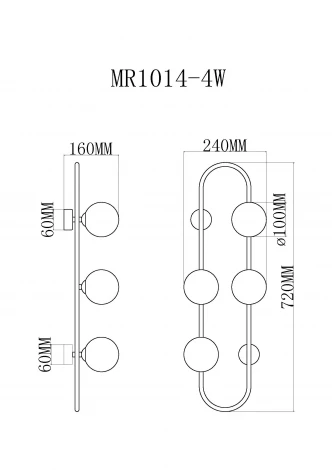 Бра MyFar Stacy MR1014-4W (220V)