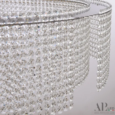 Подвесная люстра светодиодная APL LED Sicilia SH02.73.A.Ni.4000 (220V, хрусталь, на тросе)