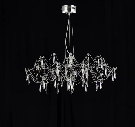 Подвесная люстра светодиодная с пультом и хрустальными подвесками Asfour MyFar Ersilia MR2660-60P-76AP