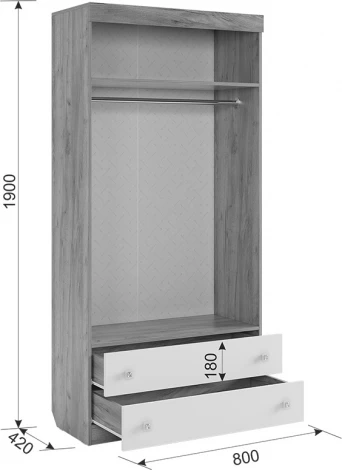 Детский гарнитур Форсаж К2 Mebelson (Дуб золотой,Белый) арт.К2Форсаж.2725