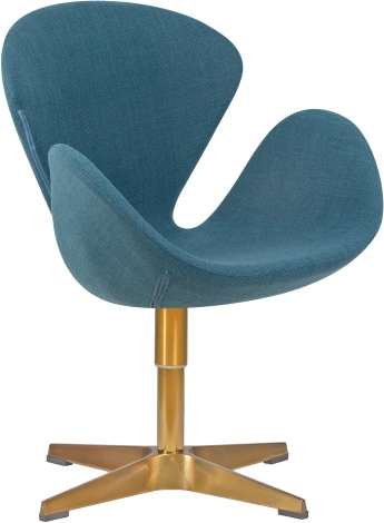 Кресло дизайнерское DOBRIN SWAN (синяя ткань IF6, золотое основание)