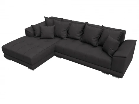 Диван угловой НордСтар левый угол (ДСП,Брус/Пластик/Замша/Коричневый) Лига Диванов 128211L