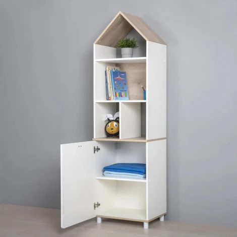 Стеллаж Эльга (Эльга белый шагрень / дуб белый exclusive) Mobi арт.518264