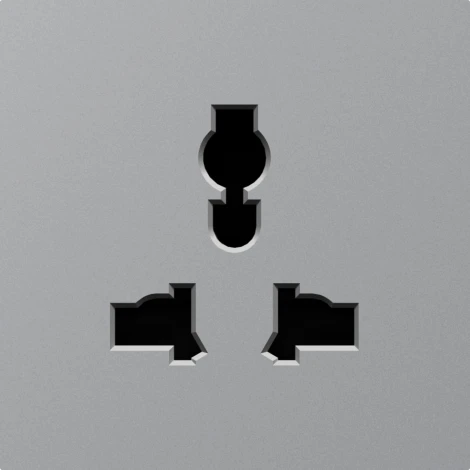 Накладка для розетки мультистандарт, со шторками 16A 250 В~, матовый серый Donel A07 DE11640