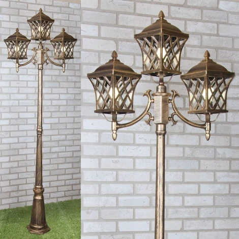 Наземный фонарь Elektrostandard Cassiopeya F/3 черное золото (220V, IP44)