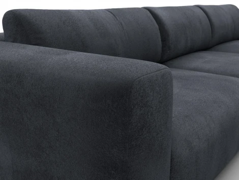 Диван угловой Лига-066 НПБ Лонг угол правый (ЛДСП,Фанера,Брус,Велюр/Темно-серый) Лига Диванов 131229