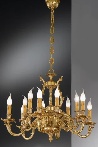 Подвесная люстра Nervilamp 1630 1630/6+6 (220V, на цепи, подсвечник, свеча)