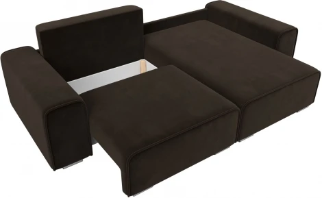 Диван угловой Лига-029 правый угол (Коричневый/Микровельвет) Лига Диванов арт.121919